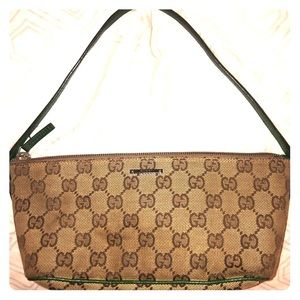 Authentic Gucci Brown Monogram Baguette Purse
